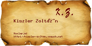 Kiszler Zoltán névjegykártya